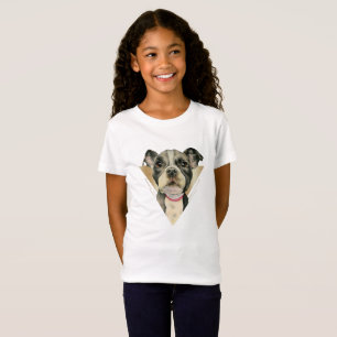 T-Shirt Le "chiot observe" l'aquarelle de chien de pitbull