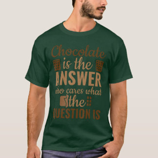 T-shirt Le chocolat est la réponse, qui se soucie de quell