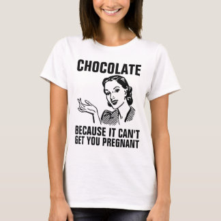 T-SHIRT LE CHOCOLAT RÉTRO FEMME NE PEUT PAS VOUS ENCEINDRE