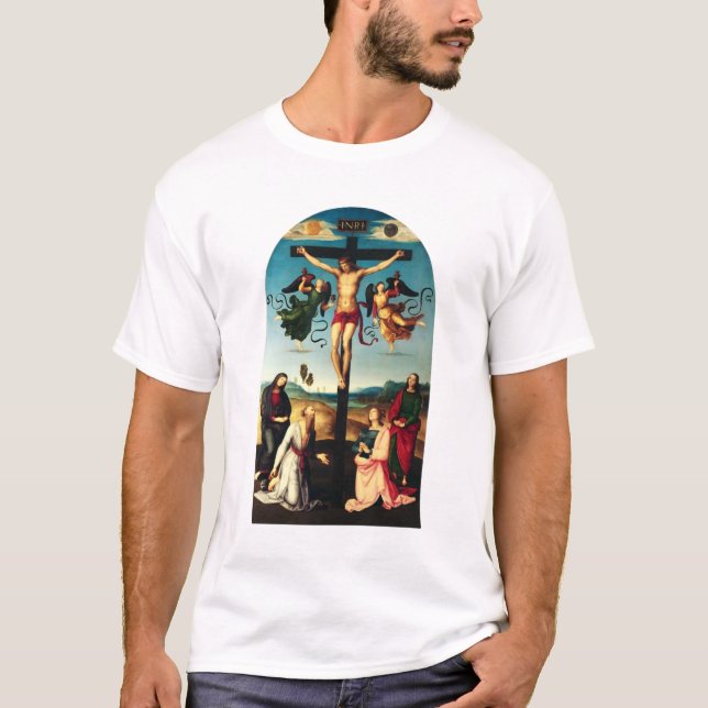 T-shirt Le Christ crucifié avec la Vierge Marie (Devant)