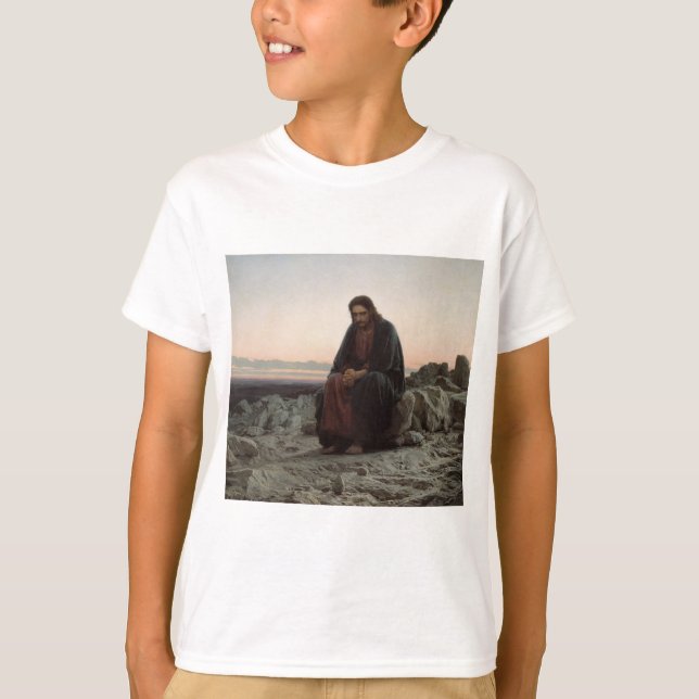T-shirt Le Christ dans le désert (par Ivan Kramskoi) (Devant)