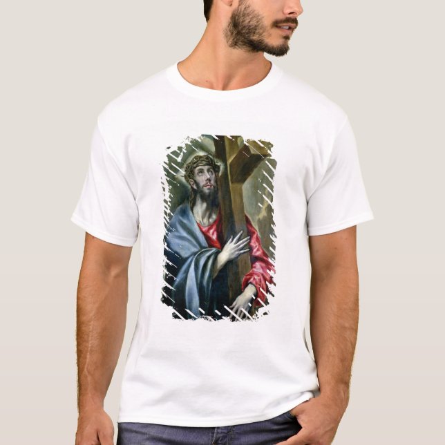 T-shirt Le Christ étreignant la croix, 1600-10 (huile sur (Devant)
