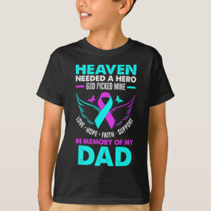T-shirt Le ciel a besoin de héros Dieu a pris le mien papa
