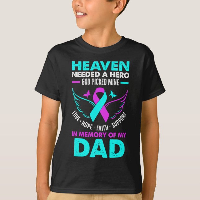 T-shirt Le ciel a besoin de héros Dieu a pris le mien papa (Devant)