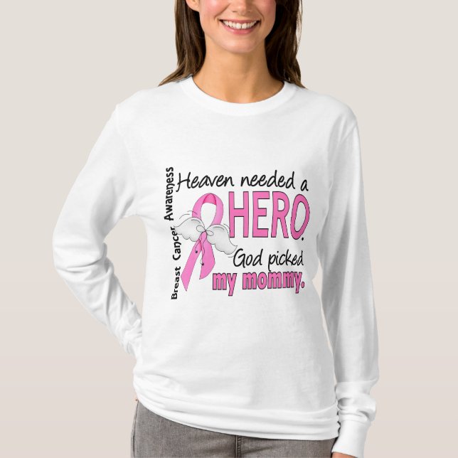 T-shirt Le ciel a eu besoin d'un cancer du sein de maman (Devant)
