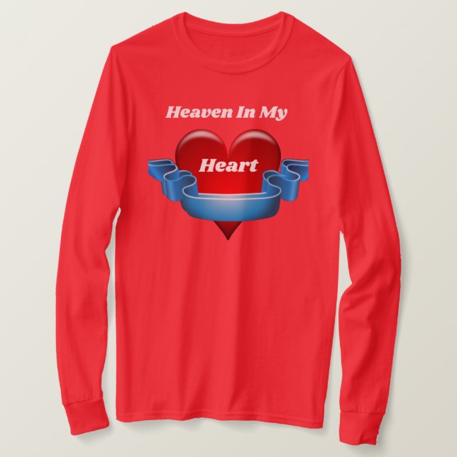 T-shirt Le Ciel Dans Mon Coeur Longue Manche Tee (Design devant)