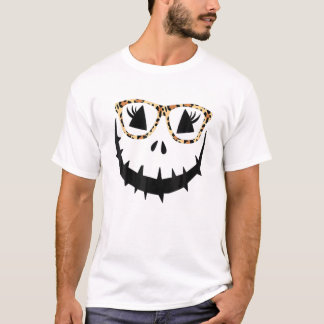 T-shirt Le Citrouille d'Halloween Jack-o'-lantern Eyelashe