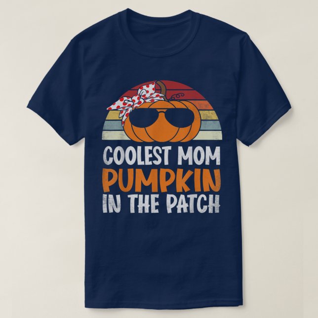 T-shirt Le Citrouille Maman Le Plus Coolest Dans Le Patch (Design devant)