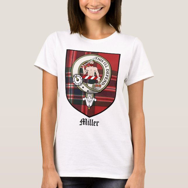 T-shirt Le clan de Miller Crest le tartan d'insigne (Devant)