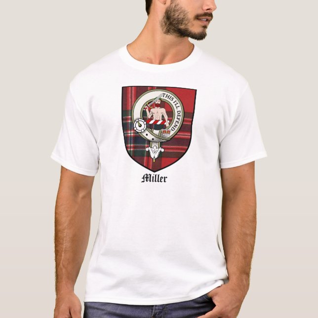 T-shirt Le clan de Miller Crest le tartan d'insigne (Devant)