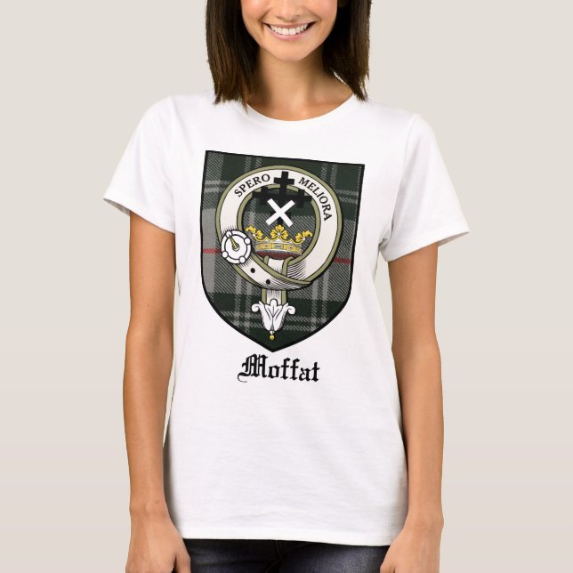 T-shirt Le clan de Moffat Crest le tartan d'insigne (Devant)