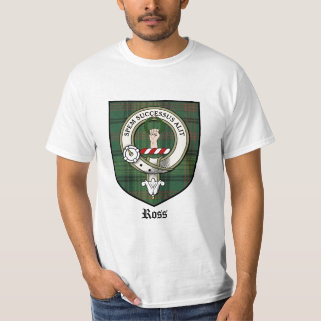 T-shirt Le clan de Ross Crest le tartan d'insigne (Devant)