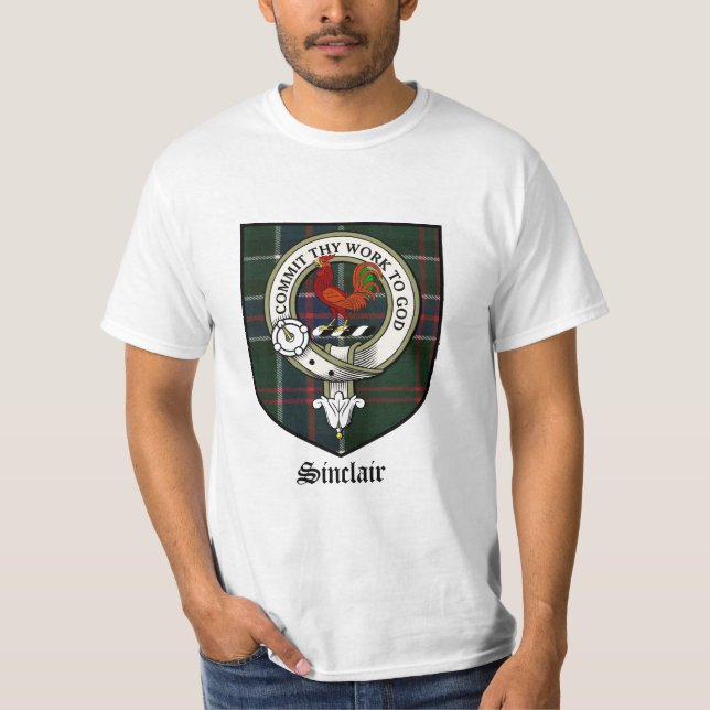 T-shirt Le clan de Sinclair Crest le tartan d'insigne (Devant)