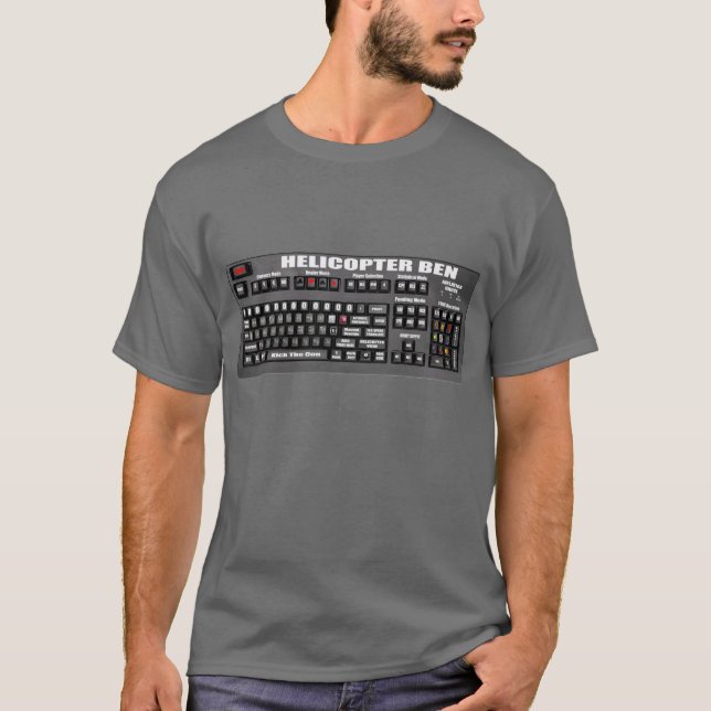 T-shirt Le clavier de Ben d'hélicoptère (Devant)