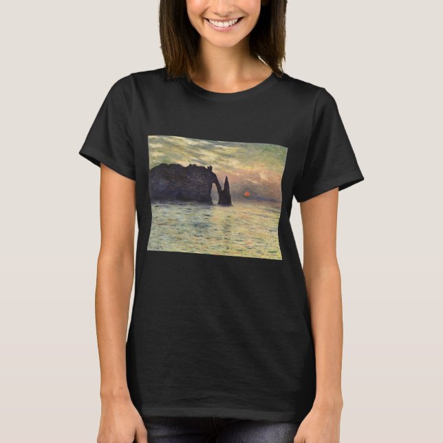 T-shirt Le Cliff Etretat, coucher de soleil de Claude Mone (Devant)