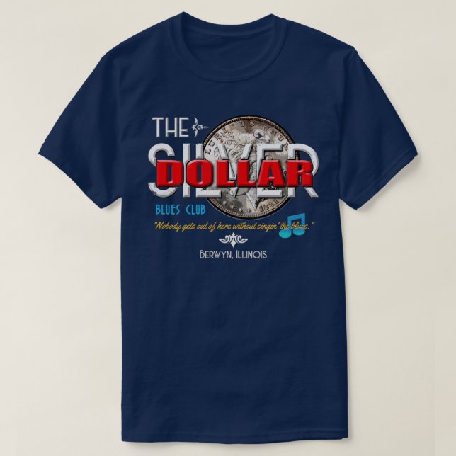 T-shirt Le club de blues Dollar Argent est en détresse (Design devant)