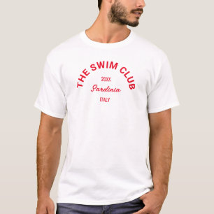 T-shirt Le Club de natation Custom Red Crest Swimmers