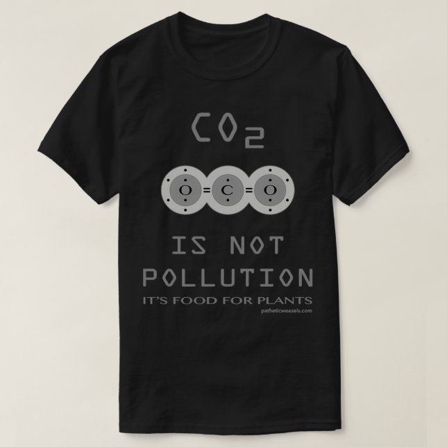 T-SHIRT LE CO2 N'EST PAS DE LA POLLUTION (Design devant)