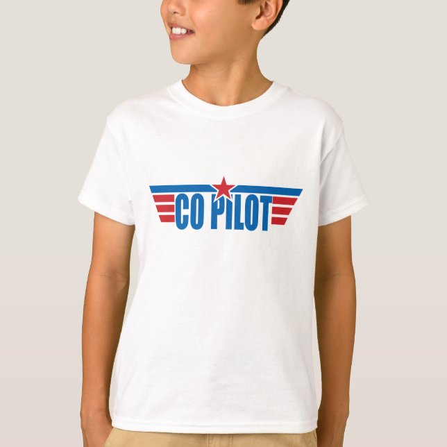 T-shirt Le co-pilote s'envole l'insigne - aviation (Devant)