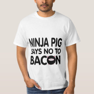 T-shirt Le cochon de Ninja dit non au bacon