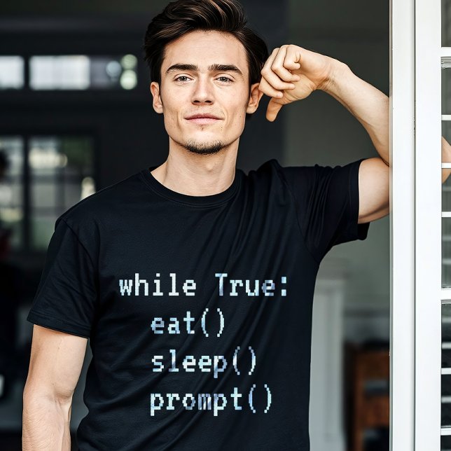 T-shirt Le codage AI (For the prompt engineer who lives in a never-ending loop of caffeine and creativity.)