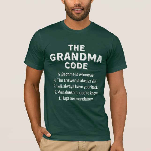 T-shirt Le code de grand-mère règles amusantes (Devant)