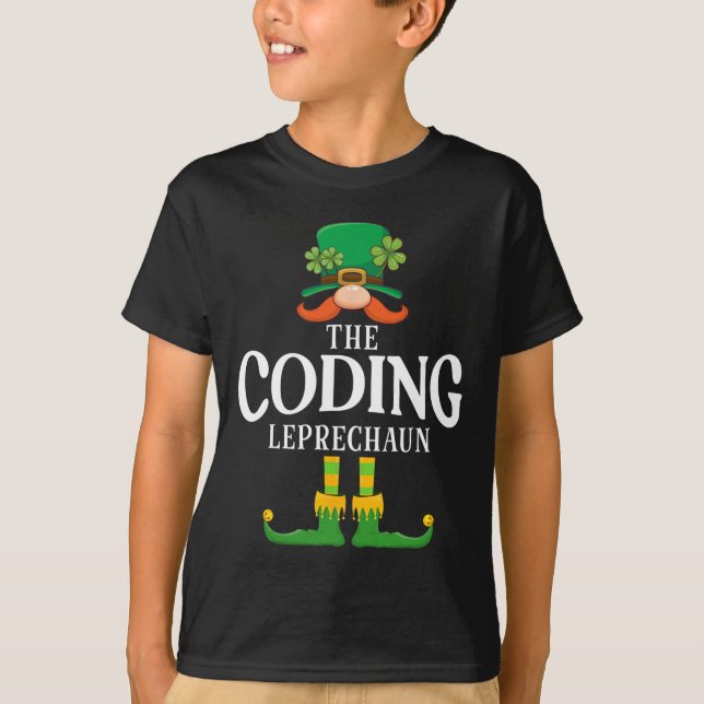 T-shirt Le Coding Leprechaun St Patricks Day Matching  (Devant)