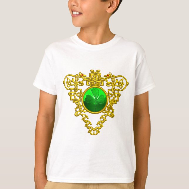 T-SHIRT LE COEUR CÉLTIQUE DE SAINT PATRICK AVEC SHAMROCK V (Devant)