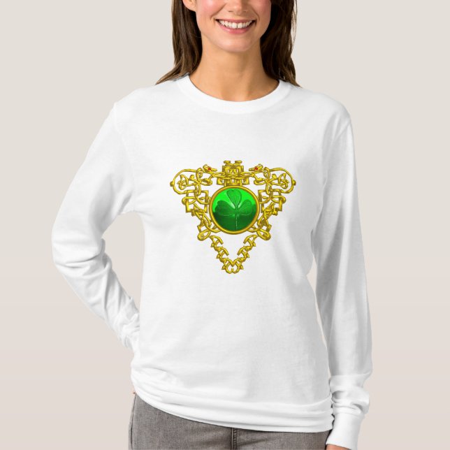 T-SHIRT LE COEUR CÉLTIQUE DE SAINT PATRICK AVEC SHAMROCK V (Devant)