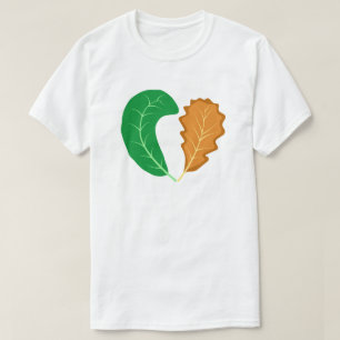 T-shirt Le cœur de la nature Feuilles vertes et brunes