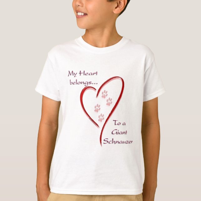 T-shirt Le coeur de Schnauzer géant (Devant)