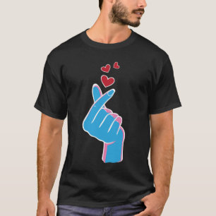T-shirt Le Coeur des doigts de la musique coréenne Kpop Sé