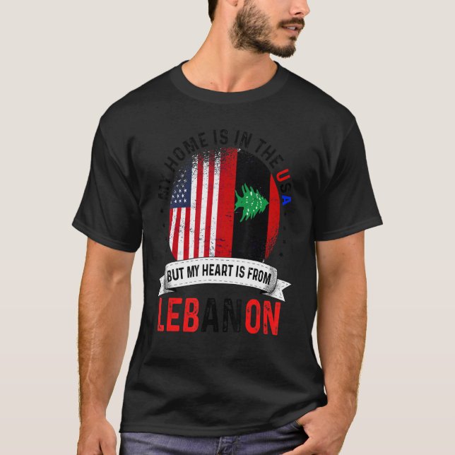 T-shirt Le Coeur Du Patriote Libanais Américain Est Du Lib (Devant)