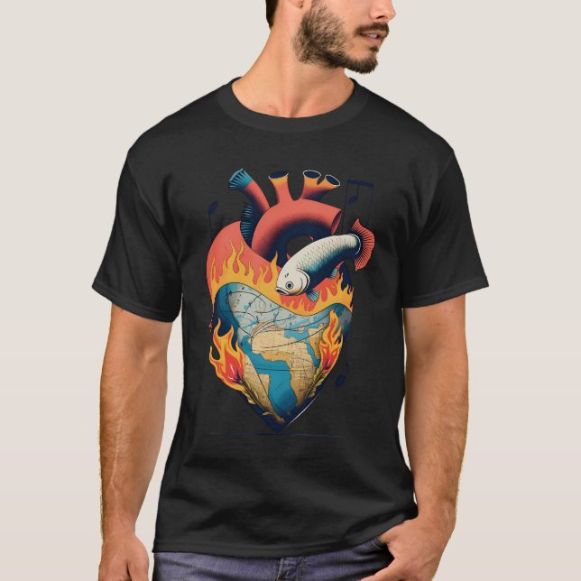 T-shirt le coeur du pêcheur (Devant)