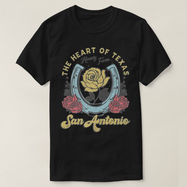 T-shirt Le Coeur Du Thé San Antonio Rose Horseshoe Prem (Design devant)