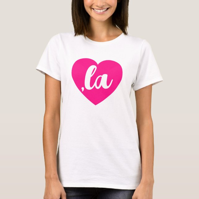 T-shirt , le coeur KAMALA texte du script rose chaud (Devant)