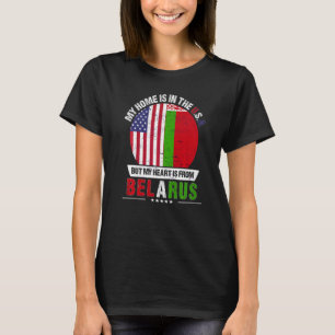 T-shirt Le Coeur Patriote Biélorusse Américain Est De Biél