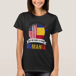T-shirt Le coeur patriote roumain d'Amérique est de Rouman