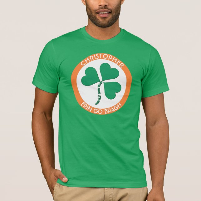 T-shirt Le coeur vert irlandais Erin vont Bragh Irlande (Devant)