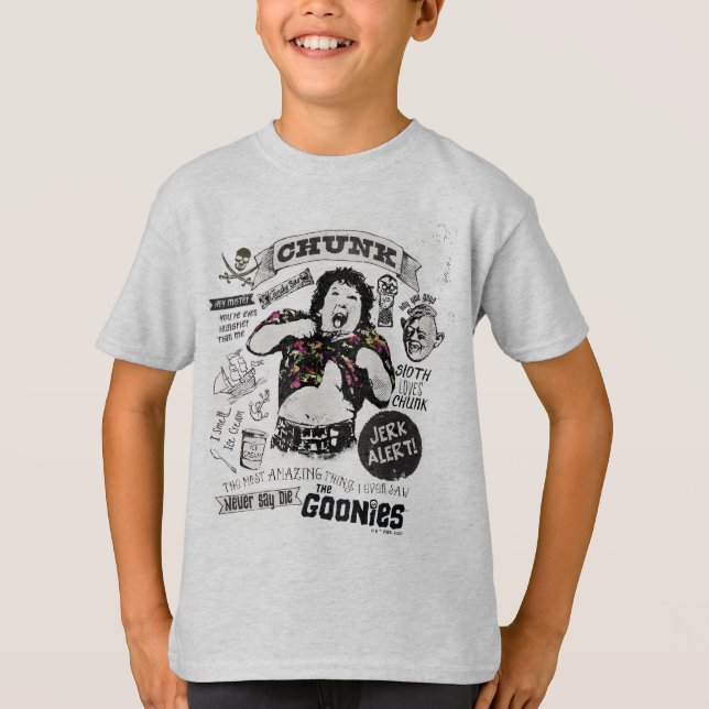 T-shirt Le Collage Retro de Goonies Chunk (Devant)