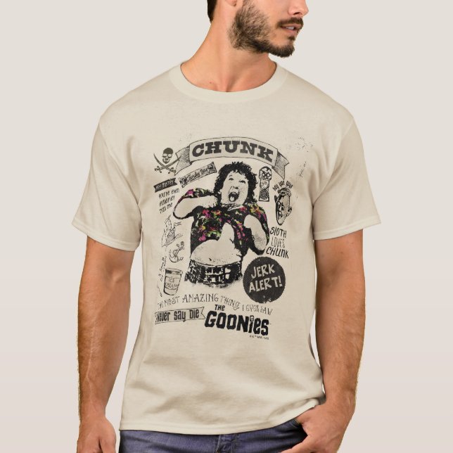 T-shirt Le Collage Retro de Goonies Chunk (Devant)