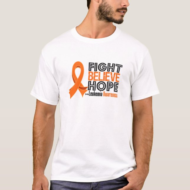 T-shirt Le combat croient l'espoir - leucémie (Devant)