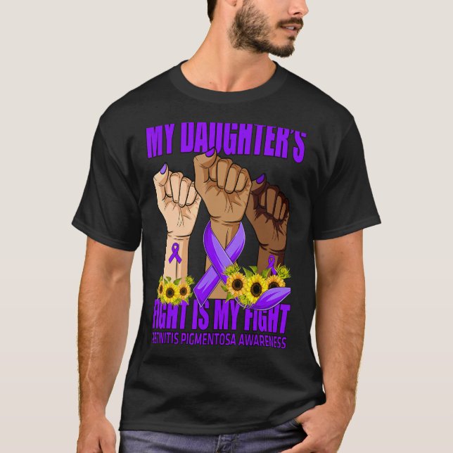 T-shirt Le combat de ma fille est mon combat Retinitis Pig (Devant)