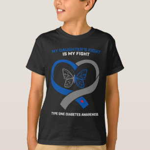 T-shirt Le combat de ma fille est mon combat Type 1 Diabét
