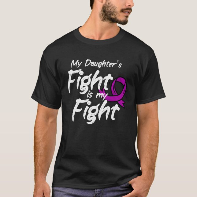 T-shirt Le combat de ma fille est mon combat Violet Lupus  (Devant)