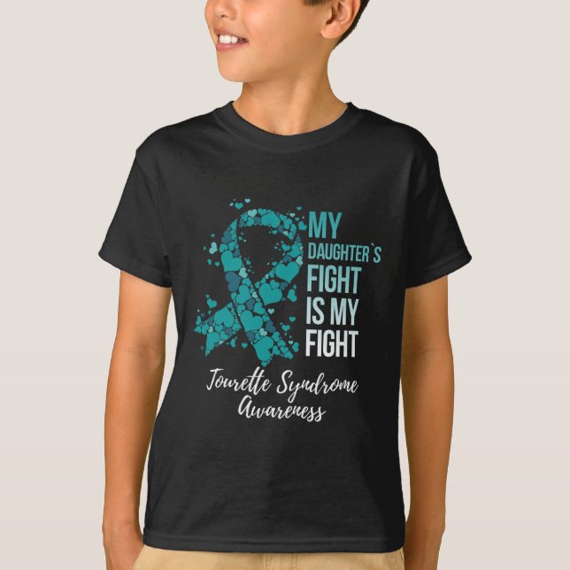 T-shirt Le combat de ma fille est mon syndrome de la toure (Devant)