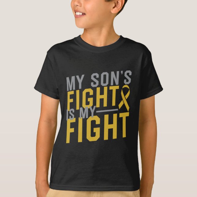 T-shirt Le combat de mon fils est mon combat contre le can (Devant)