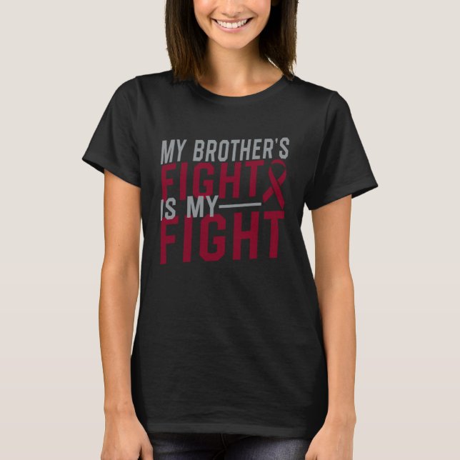 T-shirt Le combat de mon frère est mon combat Anémie à cel (Devant)