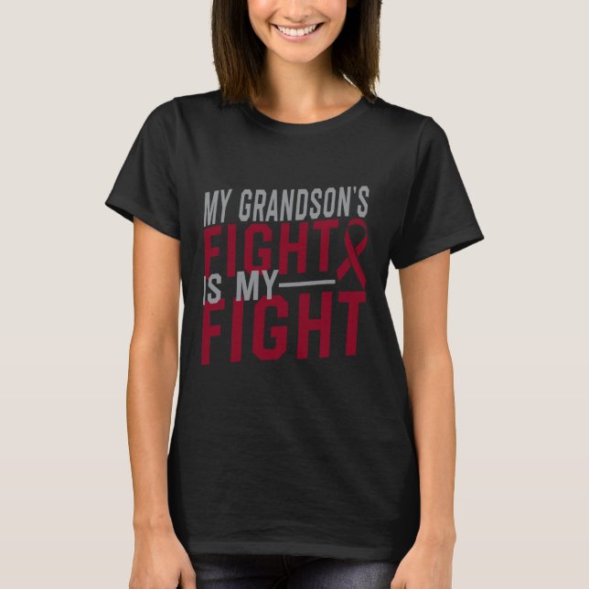 T-shirt Le combat de mon petit-fils est mon combat contre  (Devant)