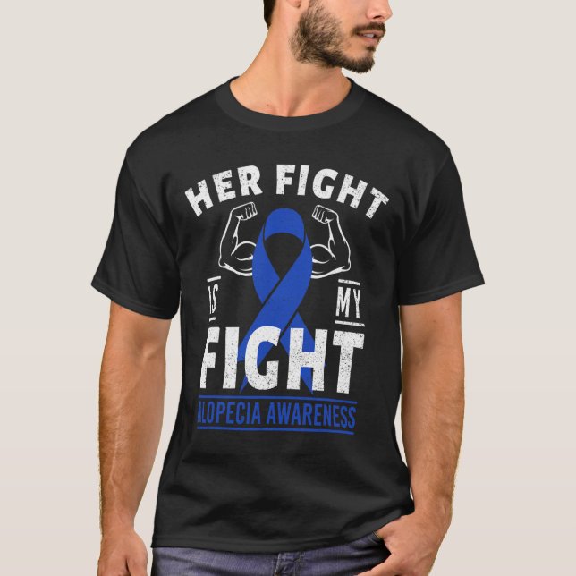T-shirt Le combat est mon combat Alopecia sensibilisation  (Devant)
